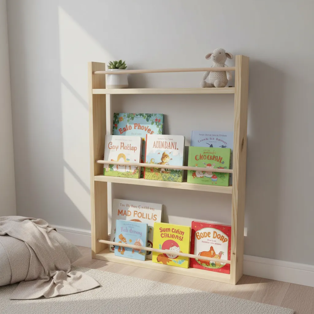 Librero Muro Pequeño Con 3 Repisas Montessori Madera